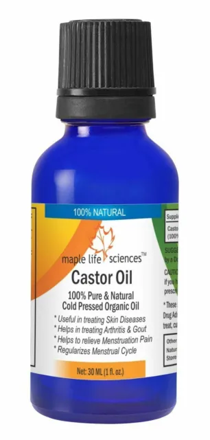 Castor Oil 100% Pure & Natural Helps Arthritis Gout Relieve Menstruation Pain