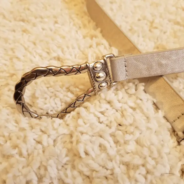 Chico's Silver Adjustable Belt  Hook Buckle S/M