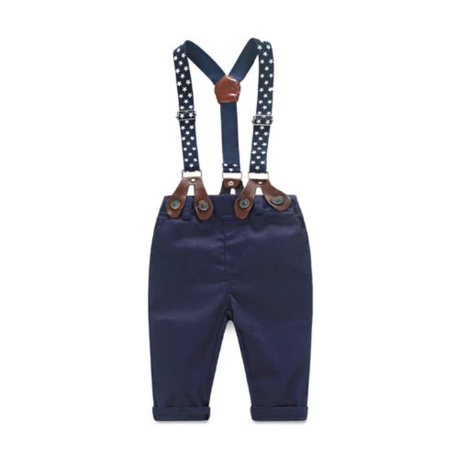 Baby Boy Plaid Shirt Romper Suit Wedding Formal Party Smart Outfit Trousers 5