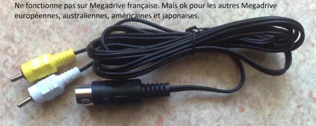 Câble vidéo Composite RCA pr Sega Mega Drive I (1) NON Française - MD1 AV - NEUF