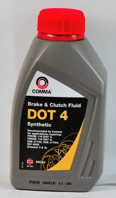 Comma Synthetic Brake & Clutch Fluid Dot 4 - 500Ml