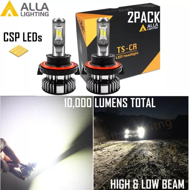 Alla Lighting LED H13 Headlight Bulb Dual beam Conversion kit W/ Error Decoder