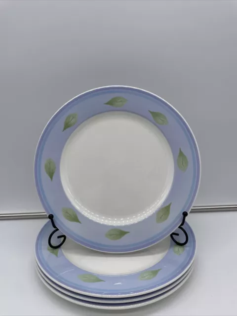 4 Villeroy & Boch Twist Candy Blue Dinner Plate  Set Blue White Green Plates