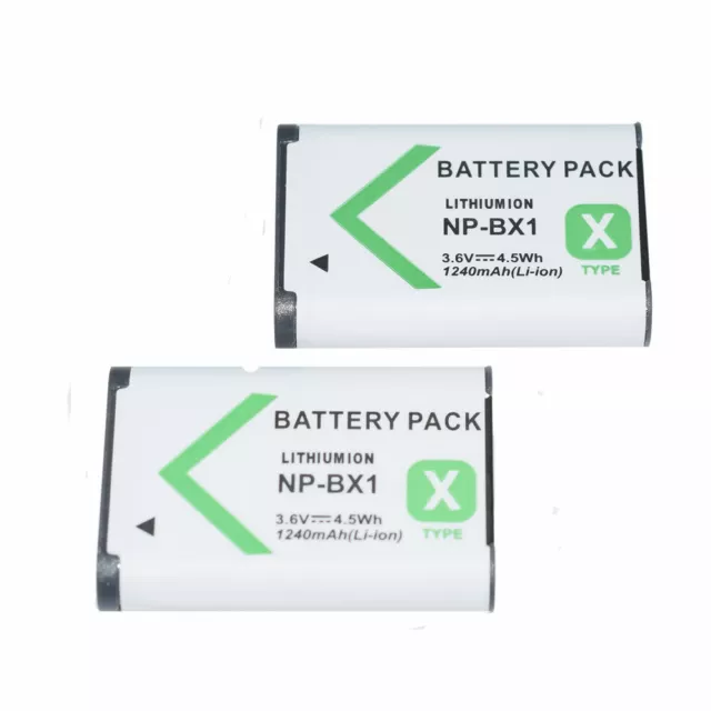 2pcs NP-BX1 Battery for Sony Cyber-Shot DSC-HX400V II III HDR-AS100V DSC-HX300D