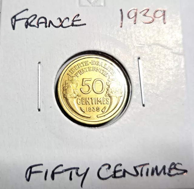 @@@ Eine schöne 1939 BANK VON FRANKREICH FÜNFZIG CENTIMES @@