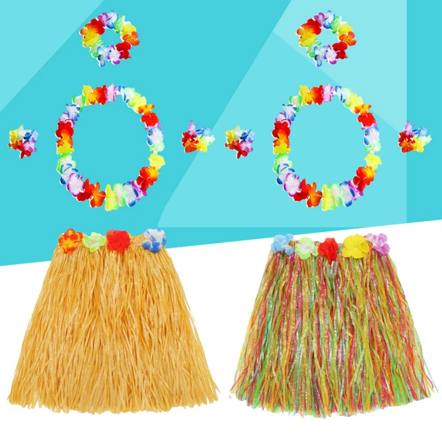 jupe en de hula tropicale Tropical Hula Grass Skirt 2 ensembles Hawaii Tropical
