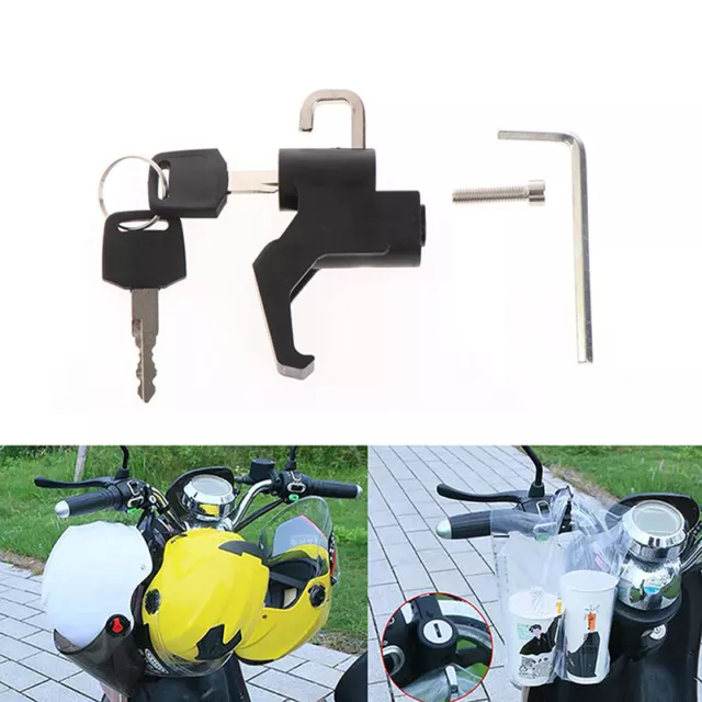 Motorcycle Universal Helmet Lock Handlebar 22-26mm Anti-theft Security Motorbike