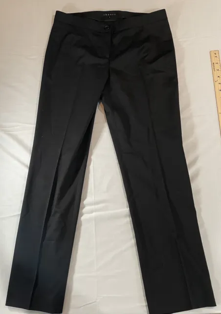 Theory Womens Dress Pants 8 Black  Louise Urban Skinny Mid Rise Career Wool