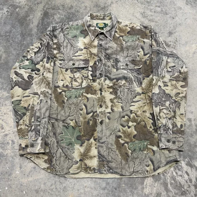 VINTAGE CABELA’S CAMO RealTree Heavyweight Button Up Shirt Size XL Tall ...