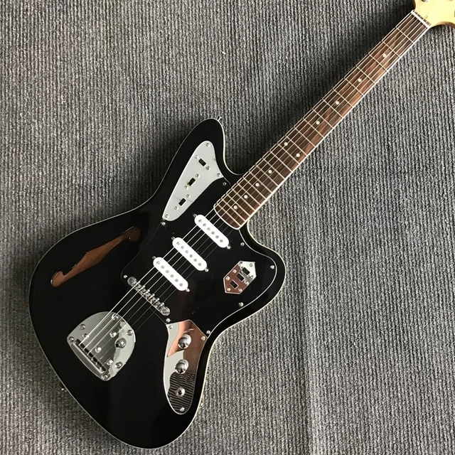 BLACK JAGUAR ELECTRIC Guitar SemiHollow Body Rosewood Fretboard Maple