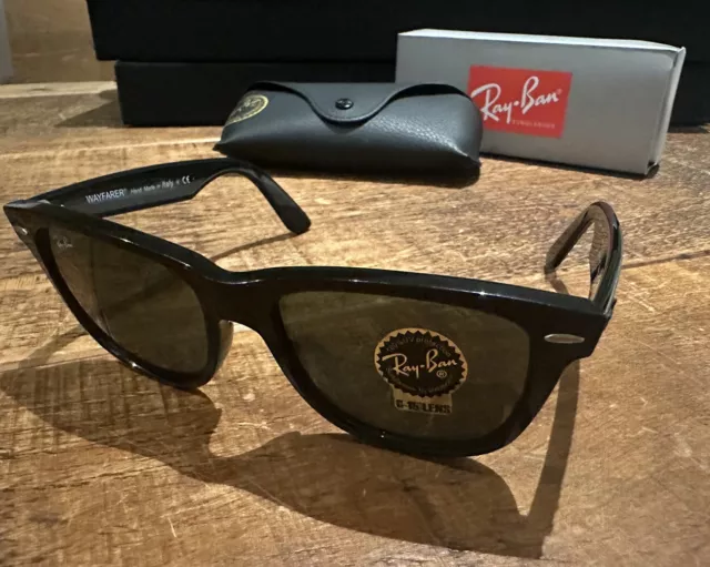 Ray-Ban Wayfarer sunglasses (RB2140 901) - Polished Black/Dark Green lenses