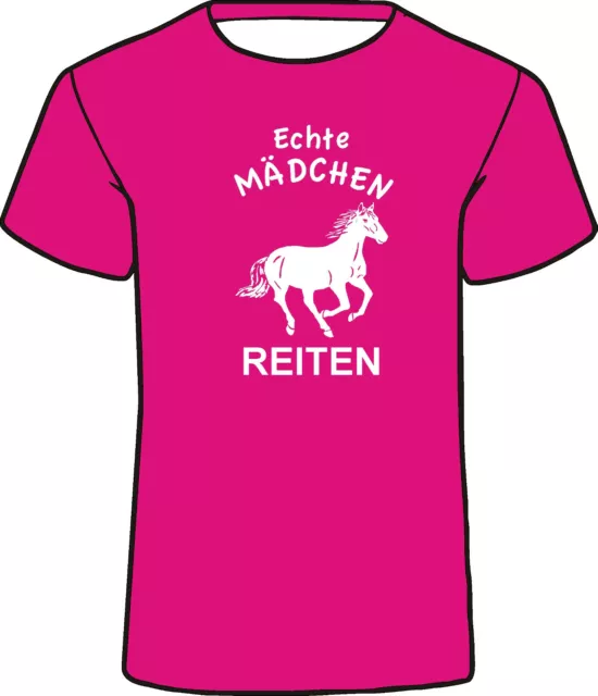 T-Shirt  Pferde Motiv / Pferde- Mädchen /  Pferd/ Reiter / Echte Mädchen reiten