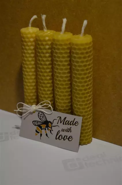Hand Rolled Handmade Pure Beeswax Candles from Beeswax Sheets Gift Present