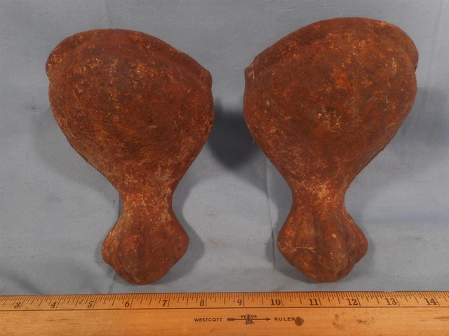 2 VTG/ANTIQUE Cast Iron Victorian Clawfoot Bath Tub Feet Ball Eagle Claw Foot