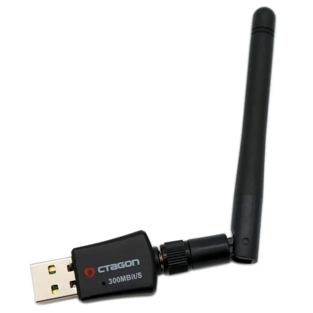 Octagon WL318 Optima 300 MBit/s USB 2.0 WLAN-Adapter mit Antenne Schwarz