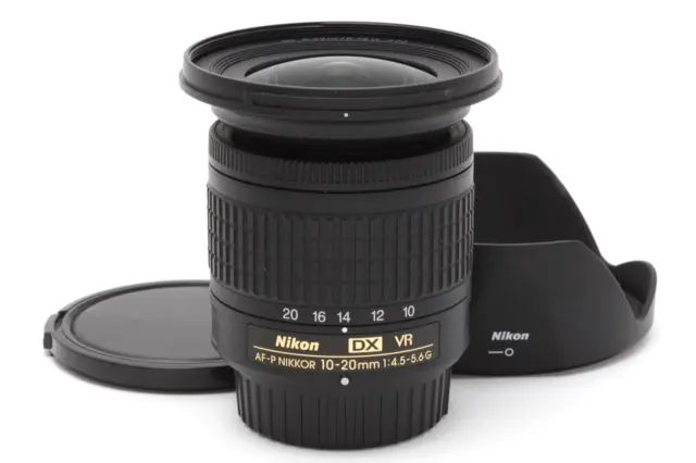 Near Mint Nikon AF-P DX NIKKOR 10-20mm f4.5-5.6 G VR Lens with Hood #41300