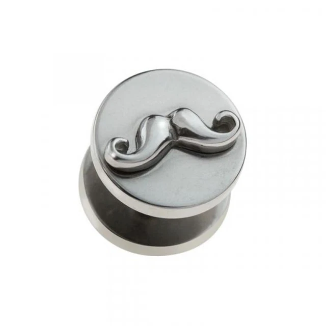 Faux Plug Piercing Oreille 10mm Argent - Acier Inox 316L, Jauge 16g, Fermeture à Vis