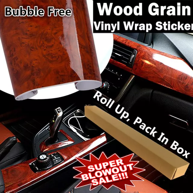 CAR VINYL WRAP Walnut Wood Grain Stickers FILM ROLL AIR RELEASE Car Vinyl Wrap