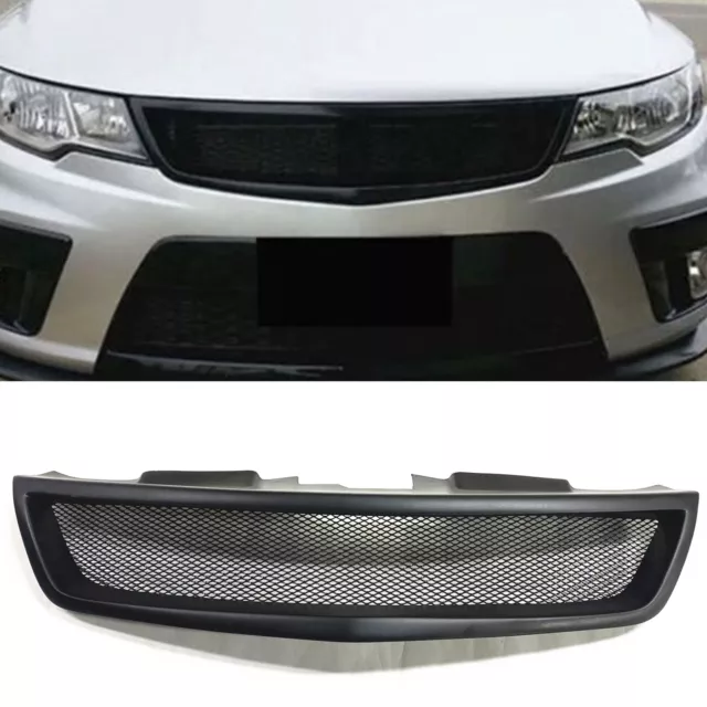 Front Bumper Grille Mesh Grill Cover For Kia Forte Forte5 2010-2013 Matte Black