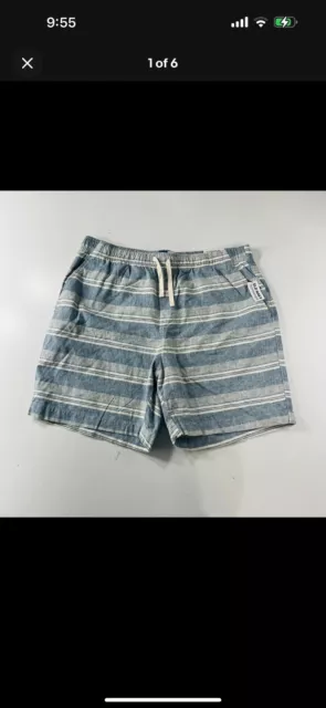 Old Navy Jogger Shorts Blue Striped Linen Blend Men’s Size Small Brand New