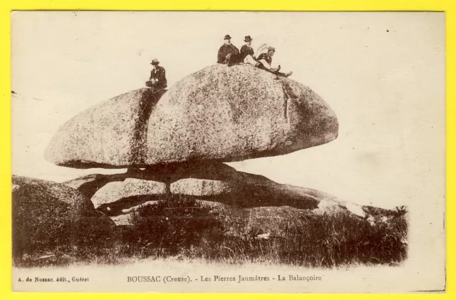 cpa 23 - BOUSSAC (Creuse) Les PIERRES JAUMATRES La Balançoire Animée