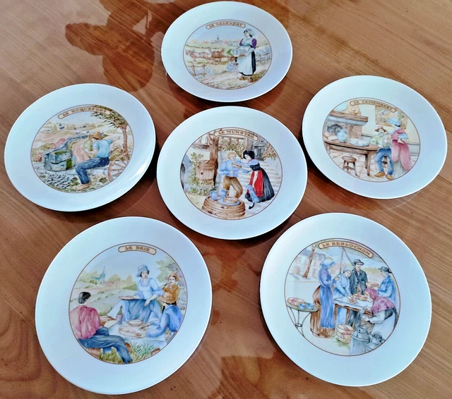 6 assiettes à fromage Limoges Porcelaine de sologne