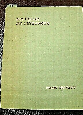HENRI MICHAUX NOUVELLES DE L'ETRANGER 1952 EO / Alfama SURREALISME Mercure