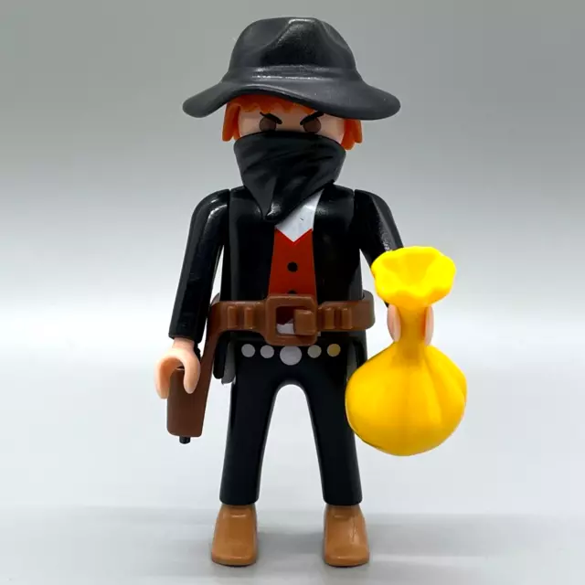 Playmobil Western Bandit Outlaw Cowboy Thief Train Robber Gun Gold 3814 7458