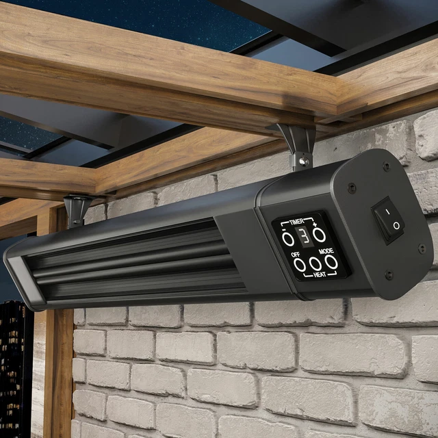 FERNANDO | Deckenheizstrahler | Schwarz | 2400W | 3 Heizstufen | Heizstrahler...