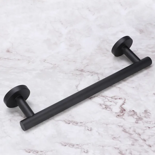 30cm Stainless Steel Black Brushed Single Towel Bar Rack Holder Bathroom EY