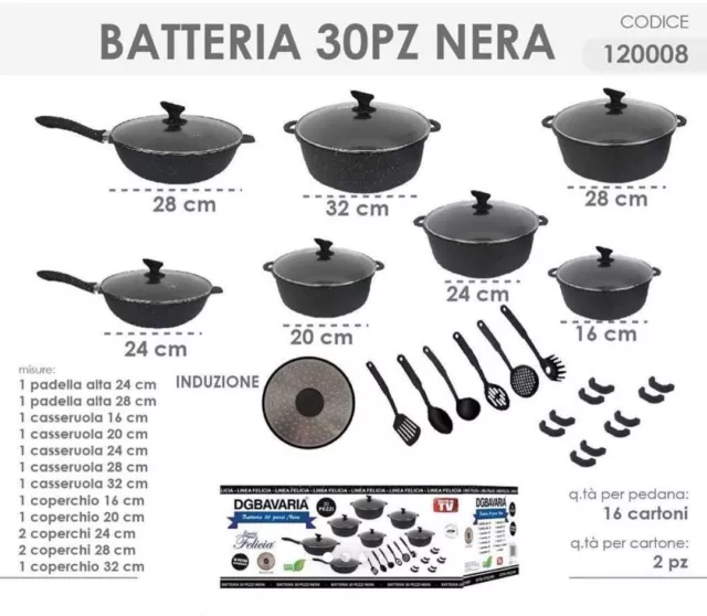 BATTERIA DI PENTOLE BAVARIA 24 Pz .L\'ORIGINALE INOX 18/10 (N. Oggetto:  1132020, Data chiusura: 23/01/2024 00:08:26) - PrezziShock - Il sito  italiano e totalmente gratuito di aste online!