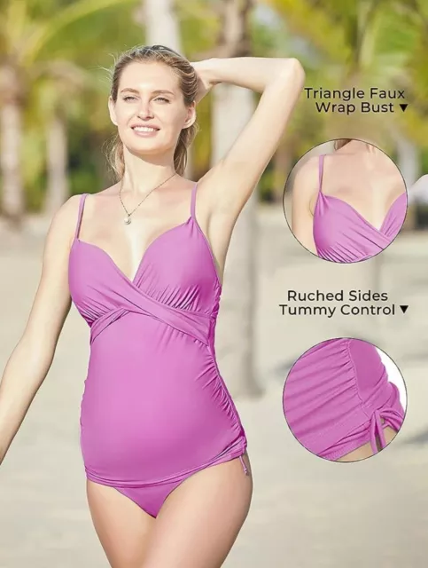 Maternity Tankini Two Pieces Swimming Costume Size 12-14 2