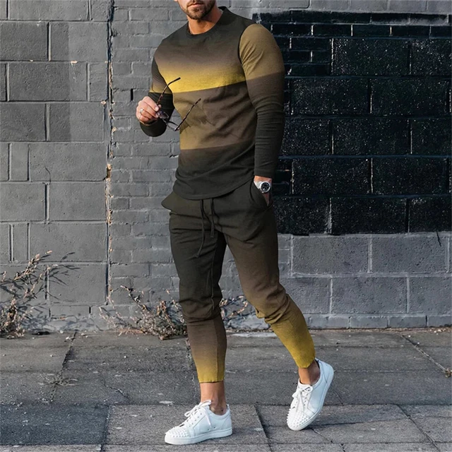 Set tuta da uomo 2 pezzi tuta pullover tuta atletica
