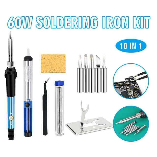 60W Soldering Iron Kit Electric Solder Tool Wood Burn Welding Station D
