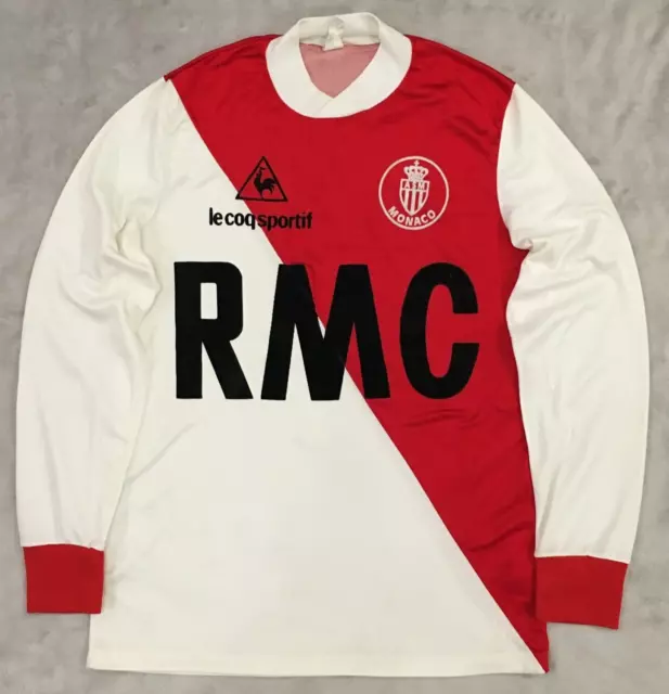 AS Monaco France 1981 - 1982 RARE vintage home Le Coq Sportif shirt size M (4x5)