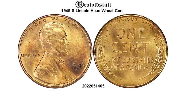 1949-S Lincoln Head Wheat Cent Penny SC1