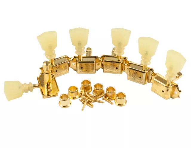 KLUSON VINTAGE KEYSTONE GOLD LOCKING TUNERS 3+3 FITS Gibson LES PAUL,335,FLY V