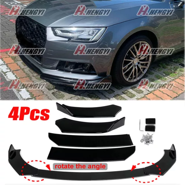 Pour Audi A1 A4 B7 B8 A3 S3 Spoiler Lèvre Lame Noir Jupe Pare-Choc Avant ABS