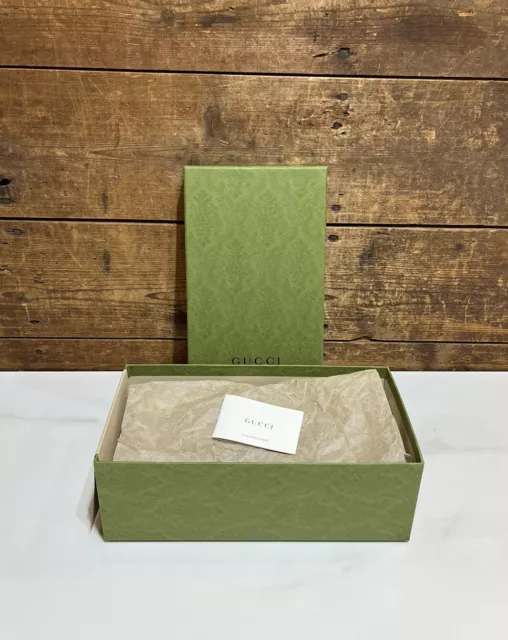 GUCCI Green Gift Box EMPTY 12.5” x 6.75” x 4.25” + Tissue Paper
