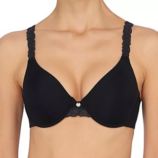 Natori NWT Pure Luxe Black Underwire Bra Womens Size 30DD