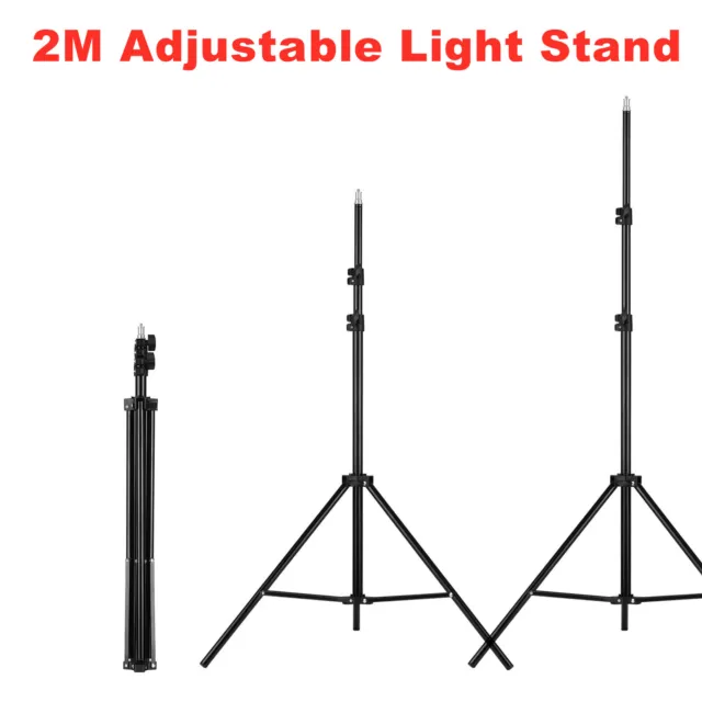 2M Adjustable Light Stand Tripod Photography Studio Kit Photo Softbox Flash Fold