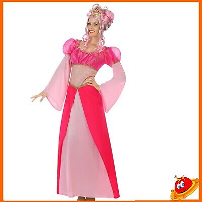 Costume Carnevale Halloween Donna Ragazza Regina Principessa Peach Rosa Tg 36-46