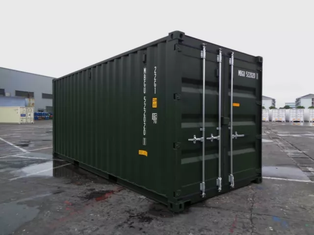 Shipping Containers 20 ft RAL6007 02380-001161 Hants depot 2 £2300+vat easy open