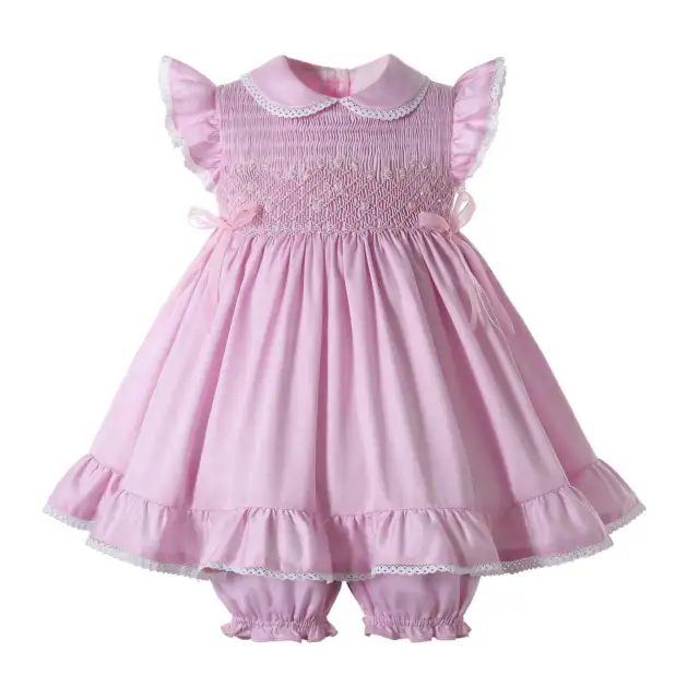 Pettigirl Girl Smocked Baby Dress 6-9 9-12 12-18 18-24 Months Ruffle Pink Summer