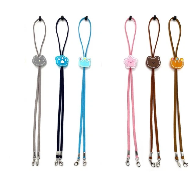 6 PIEZAS Gafas Ajustables de Tela Cordón Forma de Dibujos Animados Máscaras Gafas de Cadena