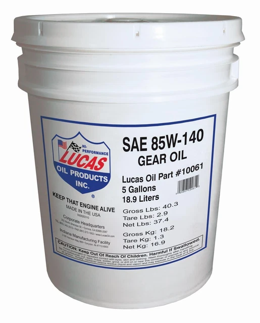 LUCAS OIL PRODUCTS SAE 85W140 Plus Heavy Duty Gear Oil Part No. 10061