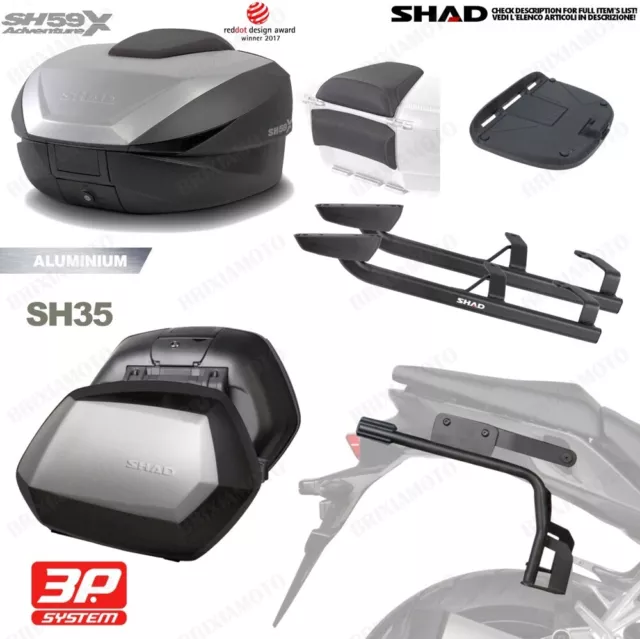 Set SHAD Coffre SH59X + Valises 3P SH35 For Honda 700 Nc Dc Integra 2012-2013