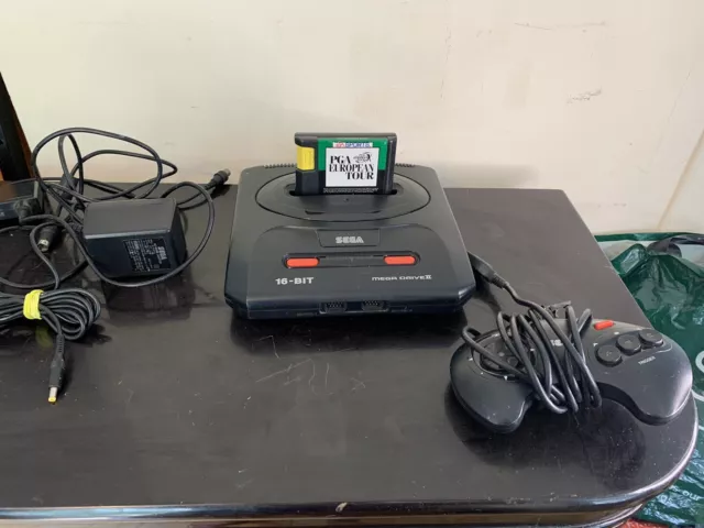 Sega Mega Drive II Console - Black - With PGA European Tour Game And Controller