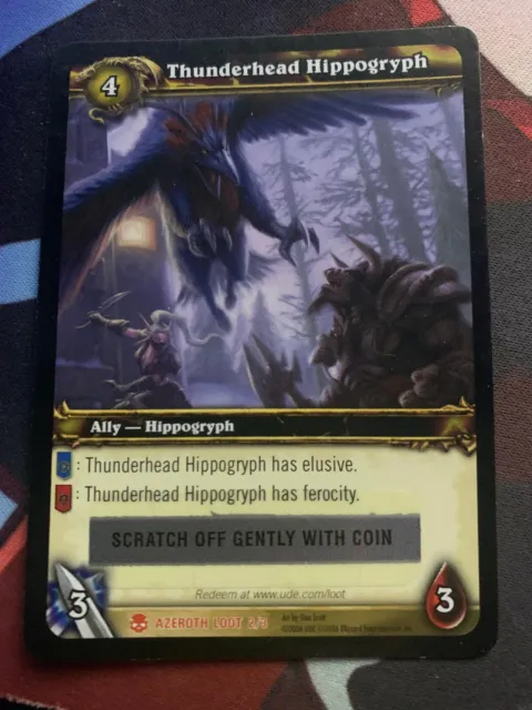 World of Warcraft WoW TCG Loot Card - Thunderhead Hippogryph New Unscratched