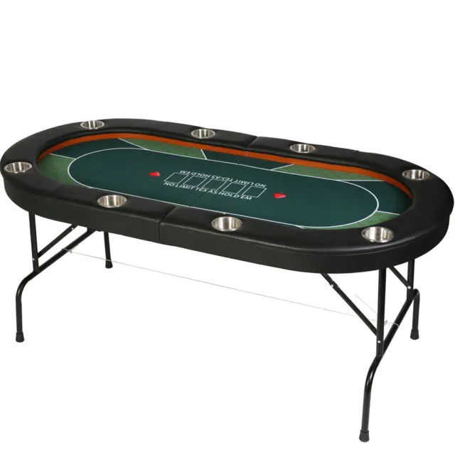 LUCKYERMORE Folding Poker Table 8 Player Game Texas Casino Holdem BlackJack Card